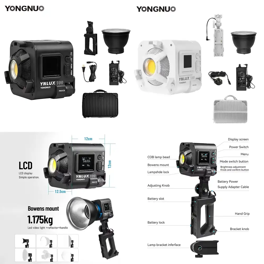 Photography And Lighting - 용누오 YNLUX100 100W 3200K-5600K 컴팩트 휴대용