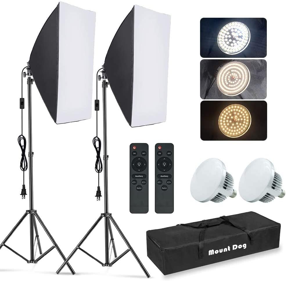 Photography Lighting Set Up - 사진 촬영용 소프트박스 조명 키트, 2팩