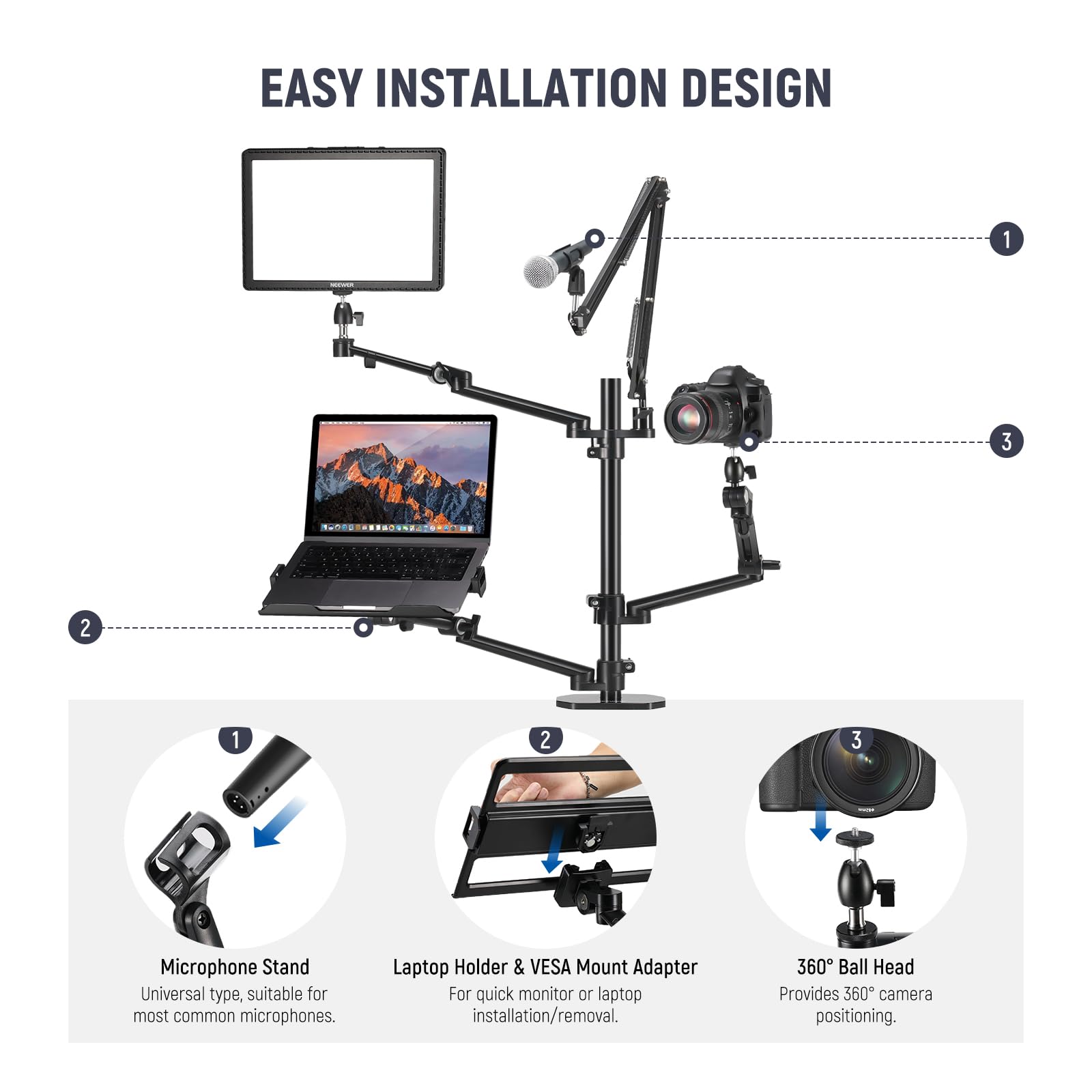 2026 NEEWER DS007 오버헤드 카메라 스탠드 - Photography Lighting Rig 리뷰 및 가격